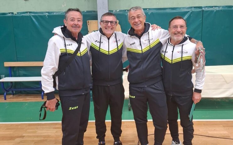 La squadra dell'Area Campania Sud, vincitrice della categoria Over 50